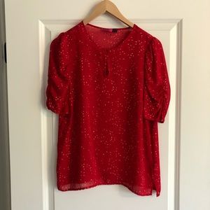Ava puff sleeve keyhole blouse
